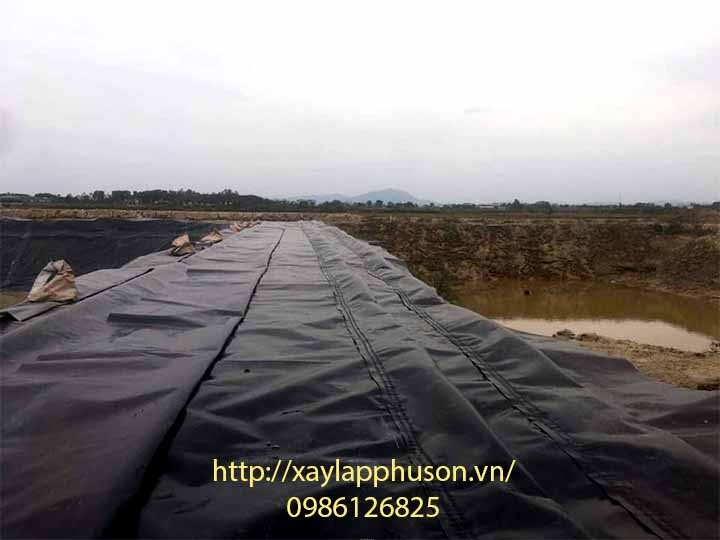 Hầm biogas ao sinh học sử dụng màng bạt HDPE lót ao hồ tại thọ Xuan, Thanh Hóa