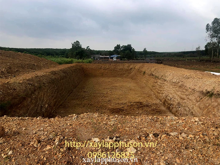 Công trình thi công bạt lót hồ chứa nước tại Trảng Bom, Đồng Nai