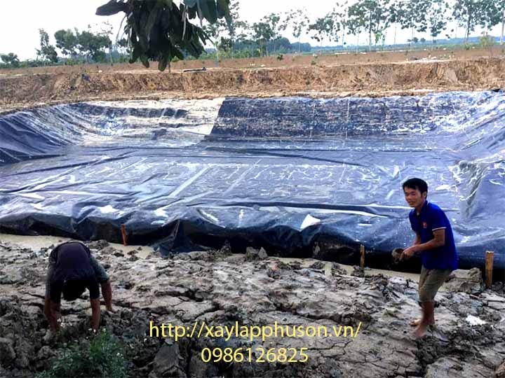 Thi công màng chống thấm HDPE hầm biogas tại yên Định, thanh hóa