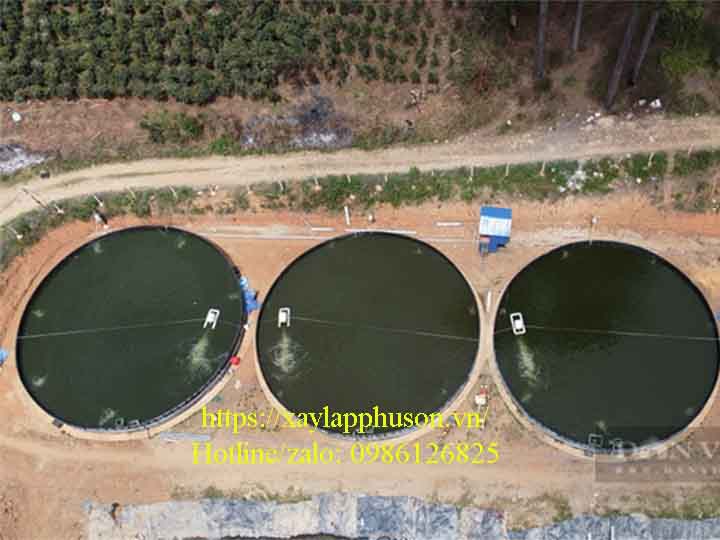 Hệ thống bẻ bạt tròn nuôi cá tầm công nghệ cao tại Lâm Đồng
